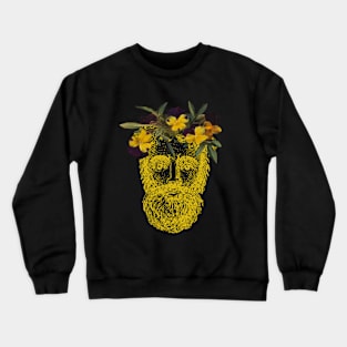 Bearded Dude with Flower Crown Crewneck Sweatshirt